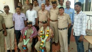 Chitradurga welcome and farewell to police officers